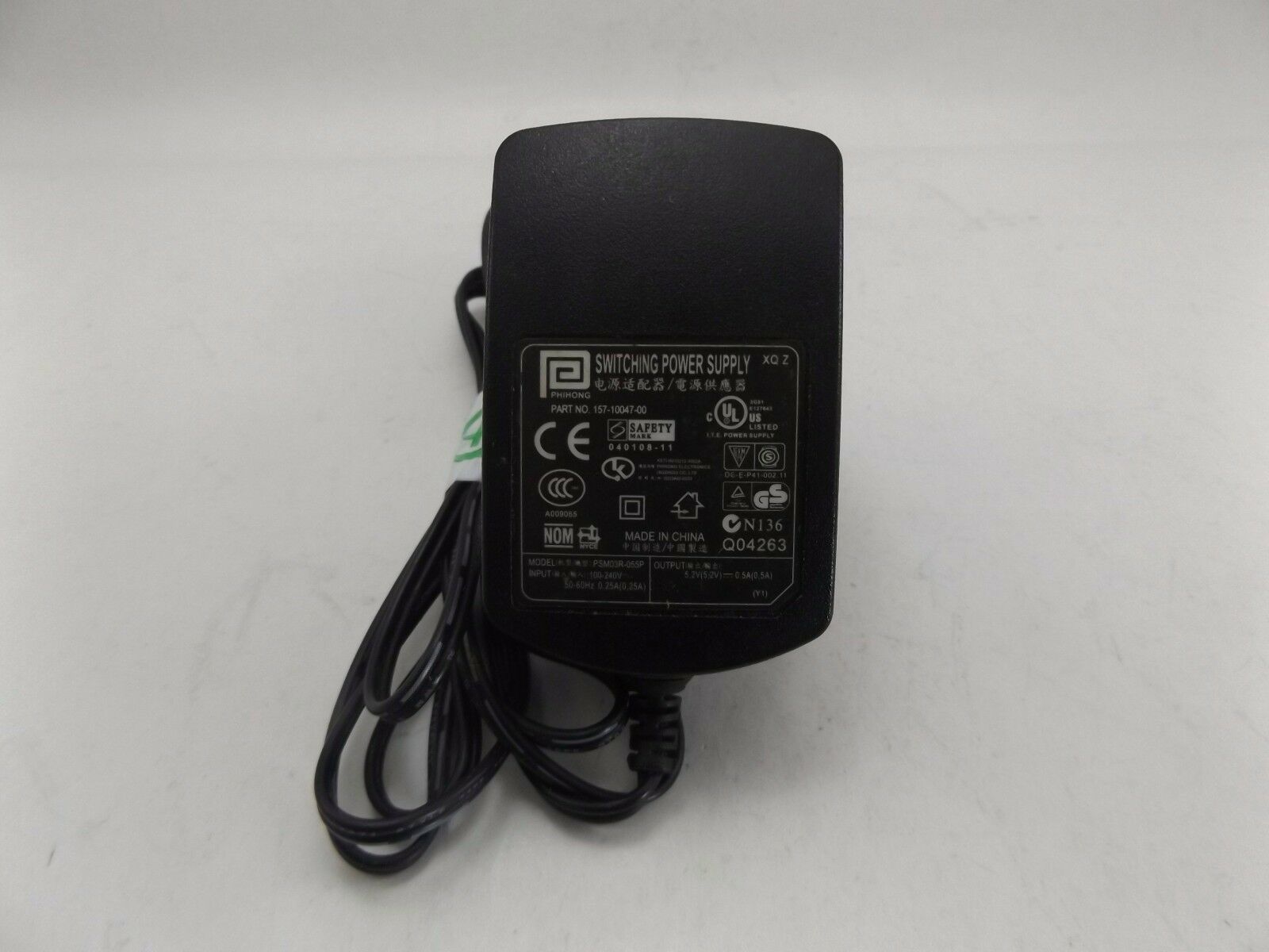 New PHIHONG PSM03R-055P 5.2V 0.5A Switching Power Supply